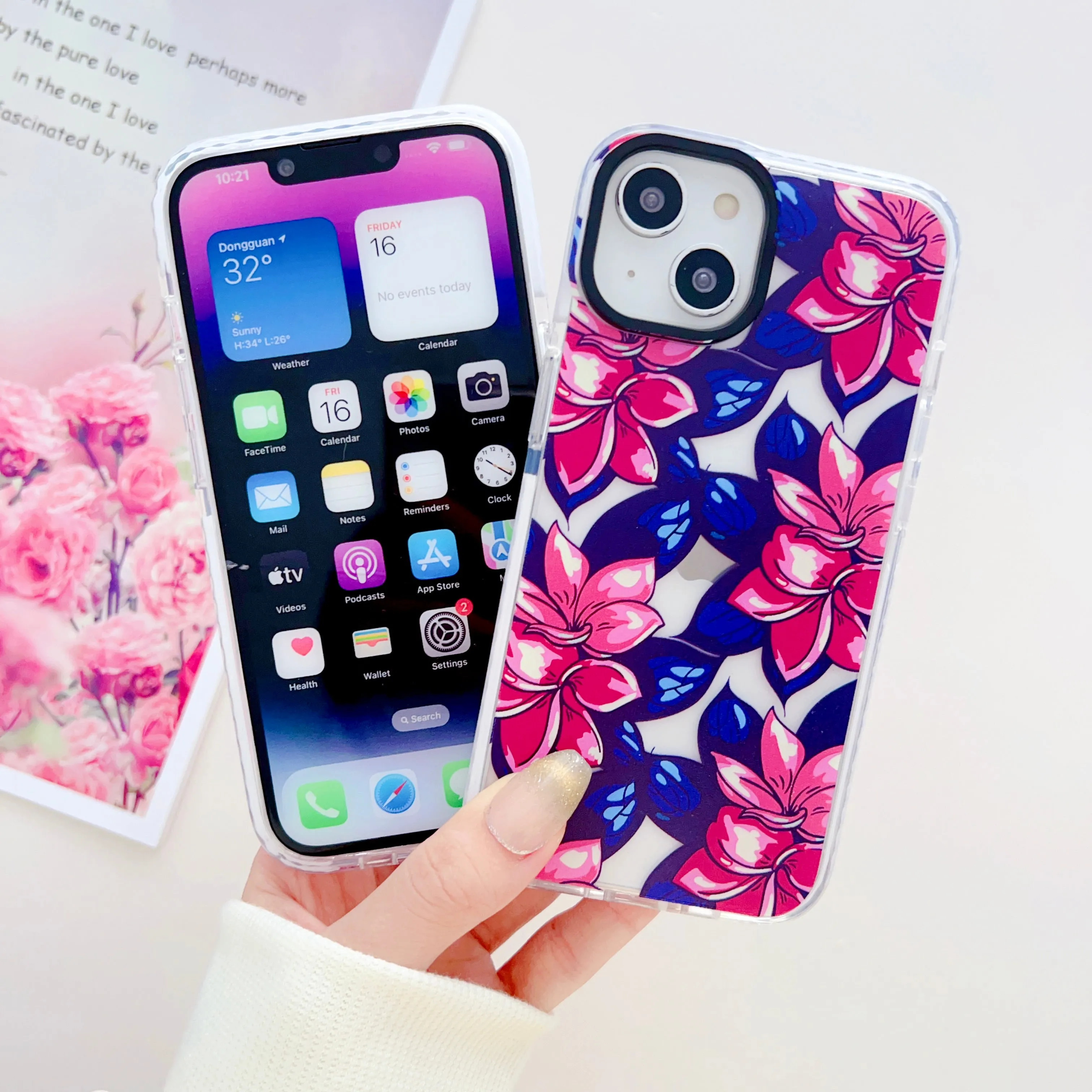 Bright Floral Designer Impact Proof Silicon Phone Case for iPhone