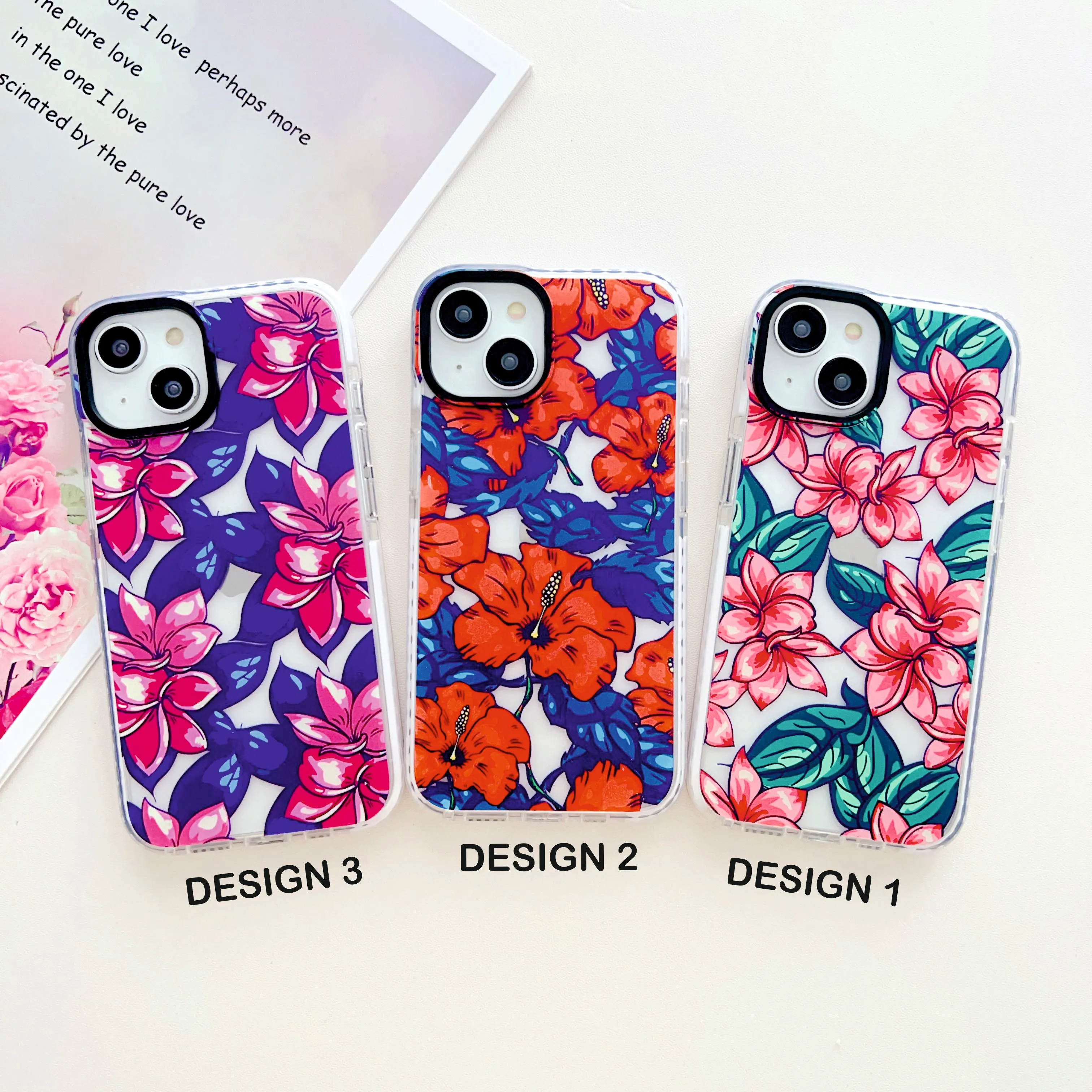 Bright Floral Designer Impact Proof Silicon Phone Case for iPhone