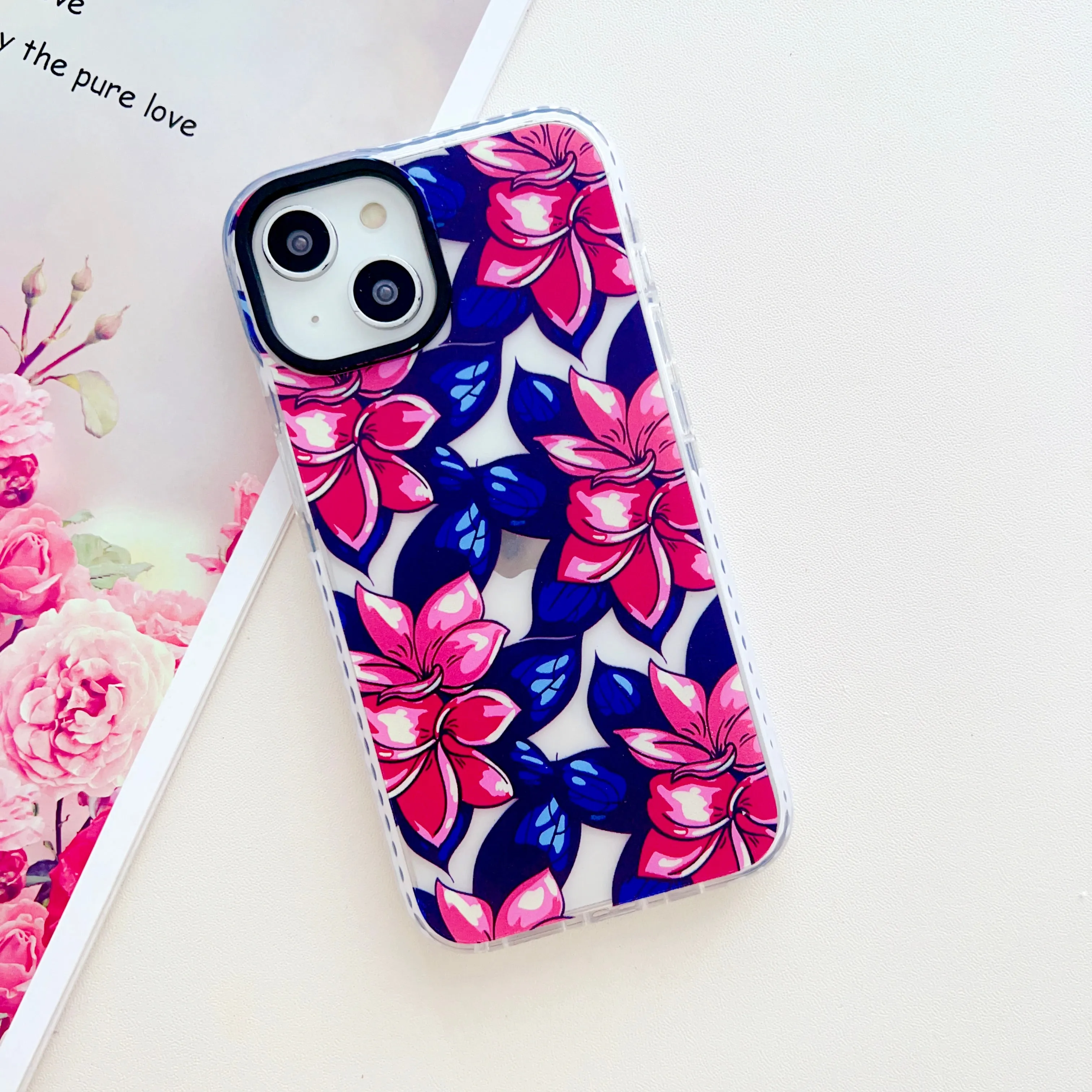 Bright Floral Designer Impact Proof Silicon Phone Case for iPhone