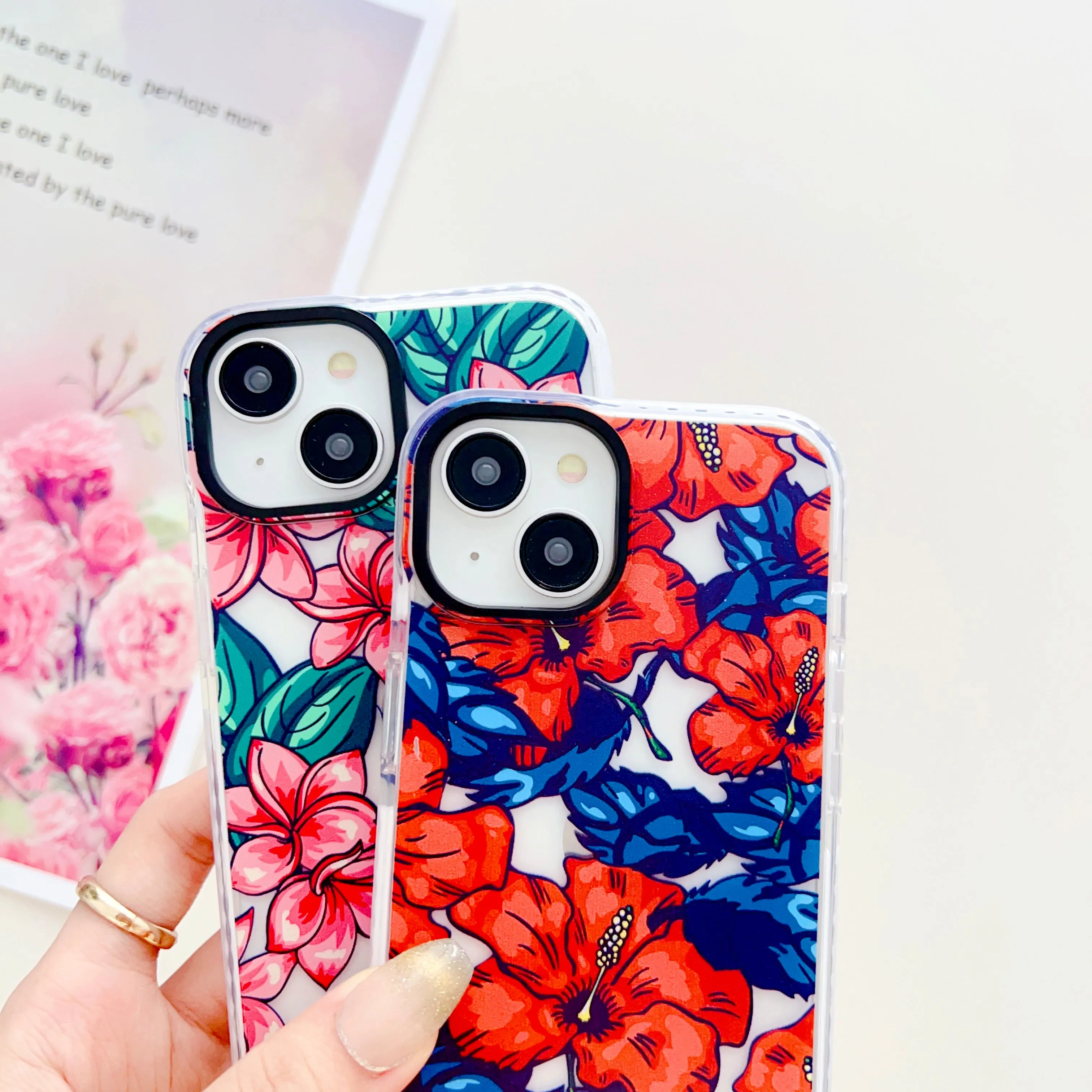 Bright Floral Designer Impact Proof Silicon Phone Case for iPhone