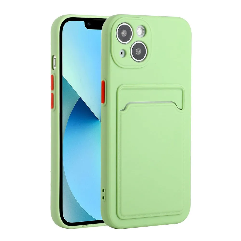 Card holder cover for iPhone 13 - Light Green