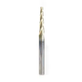 Carving Flat Bottom CNC Router Bit | 1° x 1⁄8 Dia x 1⁄8 Dia x 1 1⁄2 x 1⁄4 Shank x 3" Long | 46574 | 738685465745