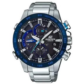 Casio Men's Chronograph Watch - Edifice Alarm Black and Blue Dial | EQB800DB-1A