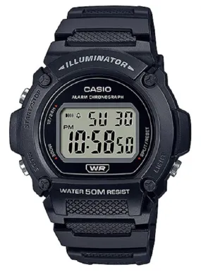 Casio W-219H-1A Black Resin Strap Watch for Men