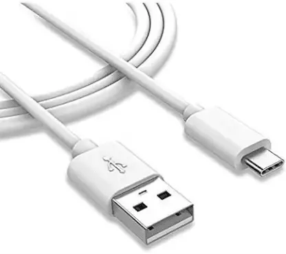 Charger USB Type-C Fast Charging USB 2.0 Data Transfer Cable - White - Length 1 Meter For Android