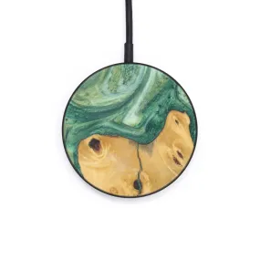 Circle Wood Resin Wireless Charger - Antonina (Dark Green, 606953)