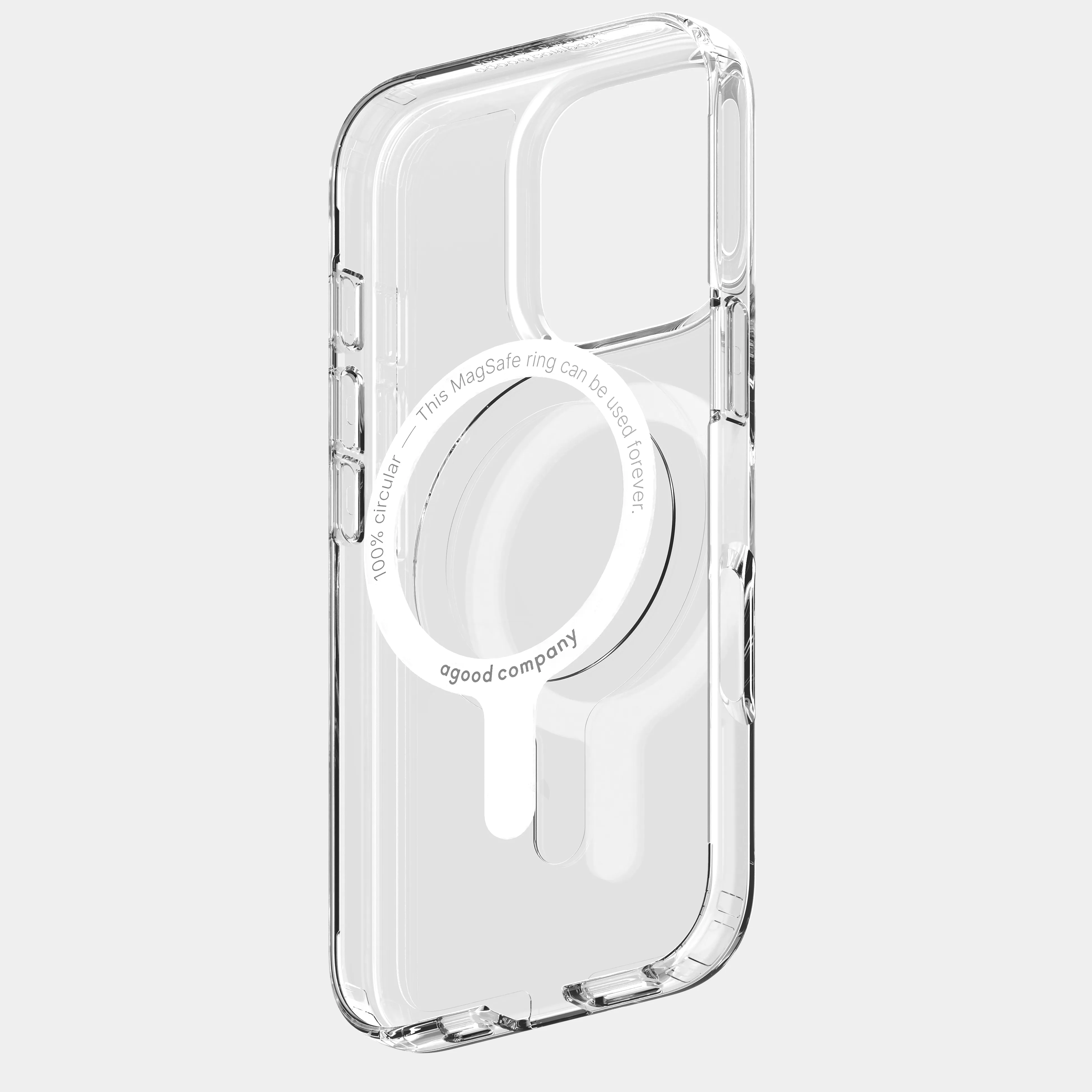 Circular Clear Phone Case with White MagSafe & FREE Cable | CLRPRTCT™