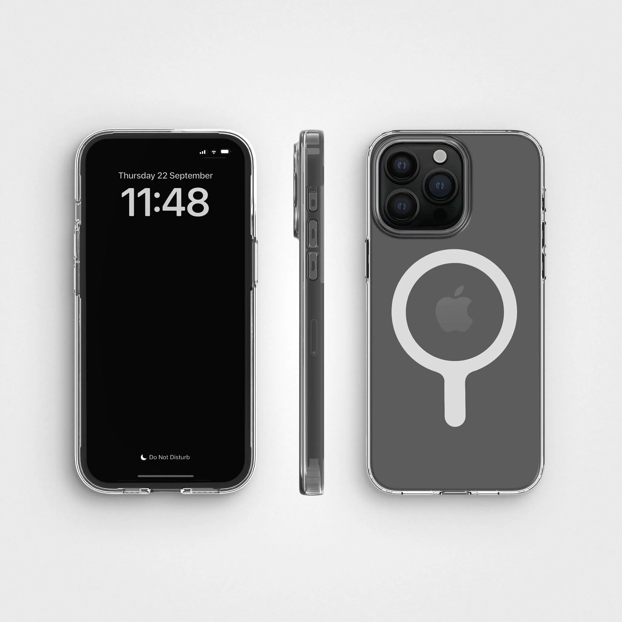 Circular Clear Phone Case with White MagSafe & FREE Cable | CLRPRTCT™