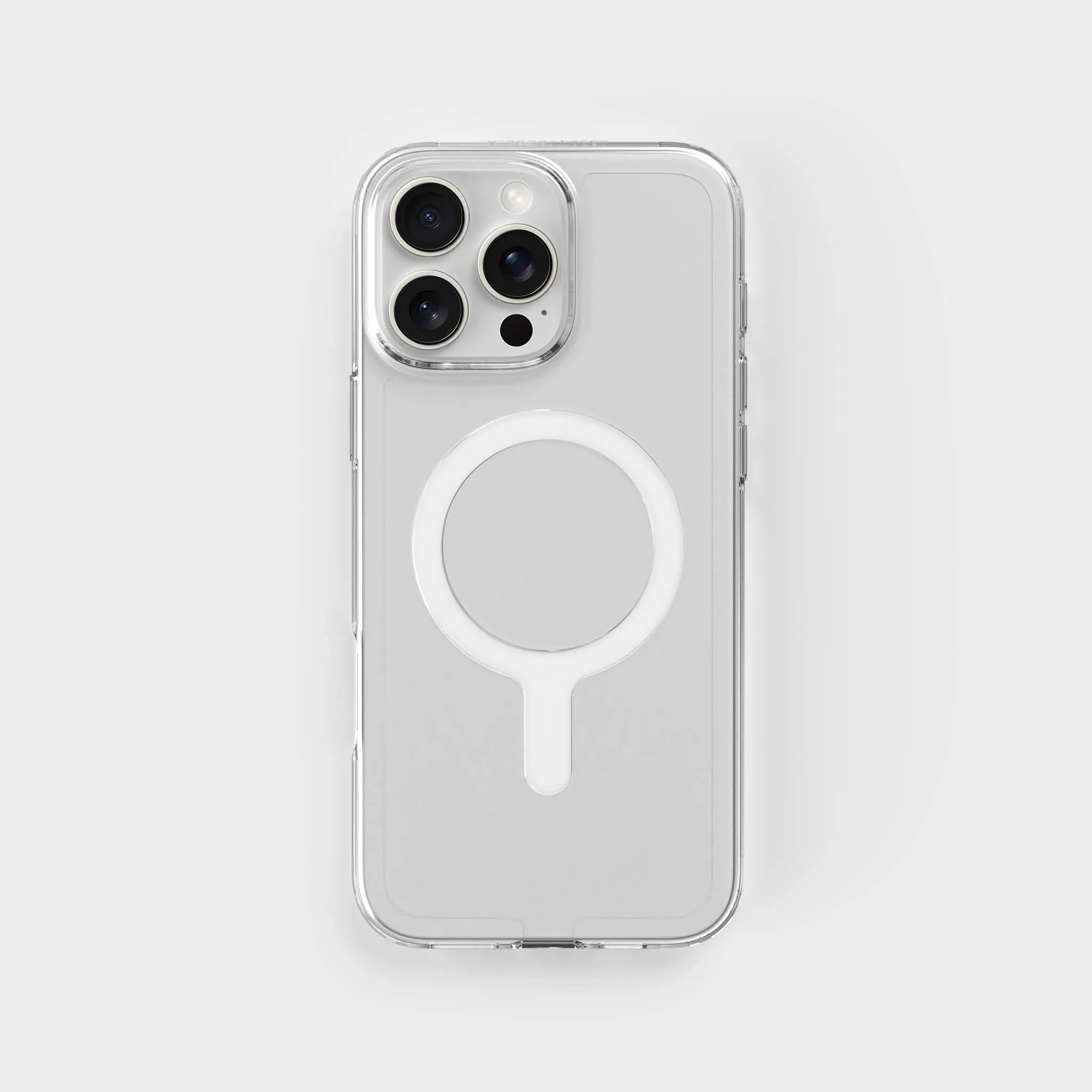 Circular Clear Phone Case with White MagSafe & FREE Cable | CLRPRTCT™