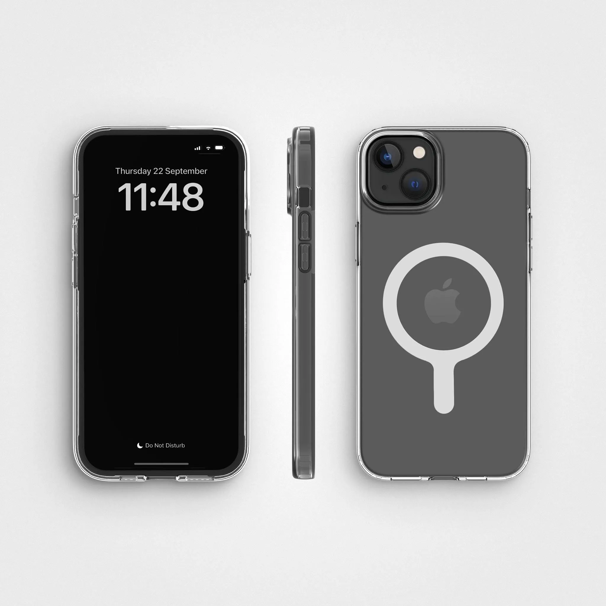 Circular Clear Phone Case with White MagSafe & FREE Cable | CLRPRTCT™