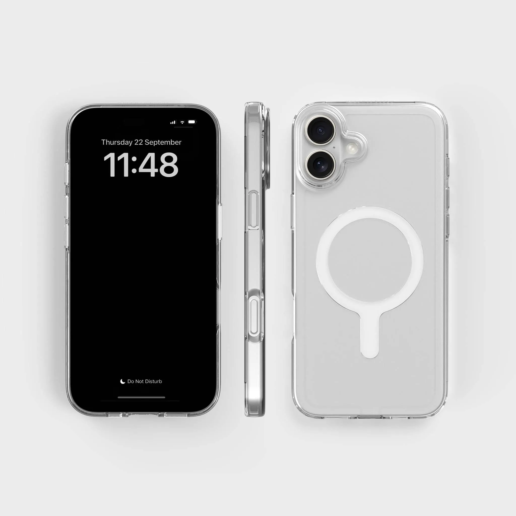 Circular Clear Phone Case with White MagSafe & FREE Cable | CLRPRTCT™