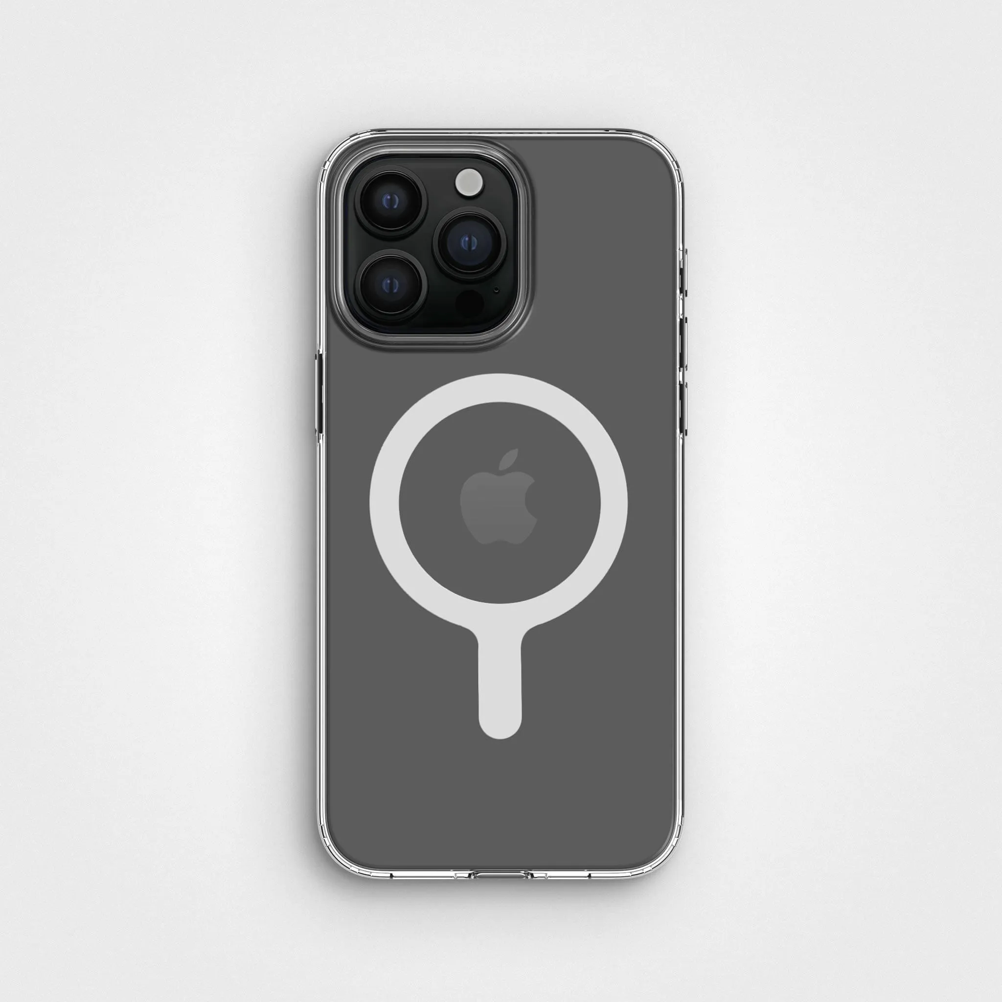 Circular Clear Phone Case with White MagSafe & FREE Cable | CLRPRTCT™