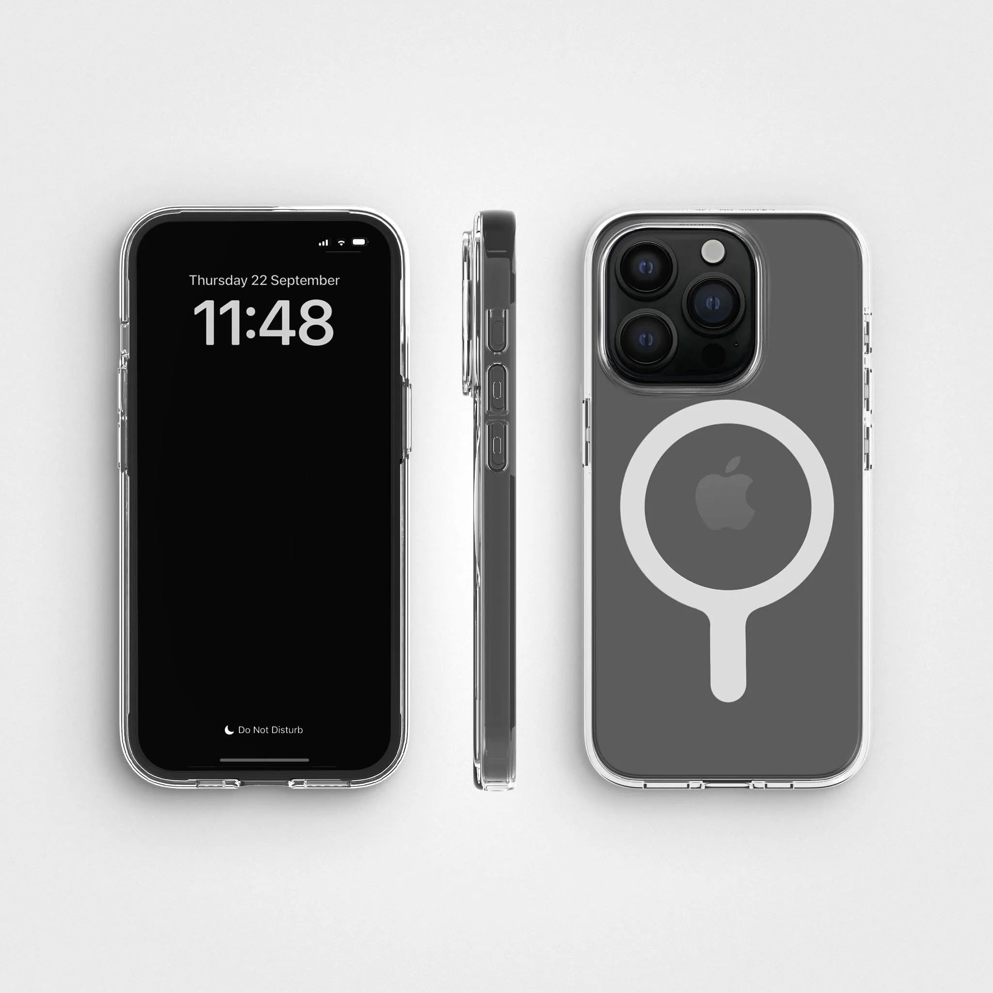 Circular Clear Phone Case with White MagSafe & FREE Cable | CLRPRTCT™