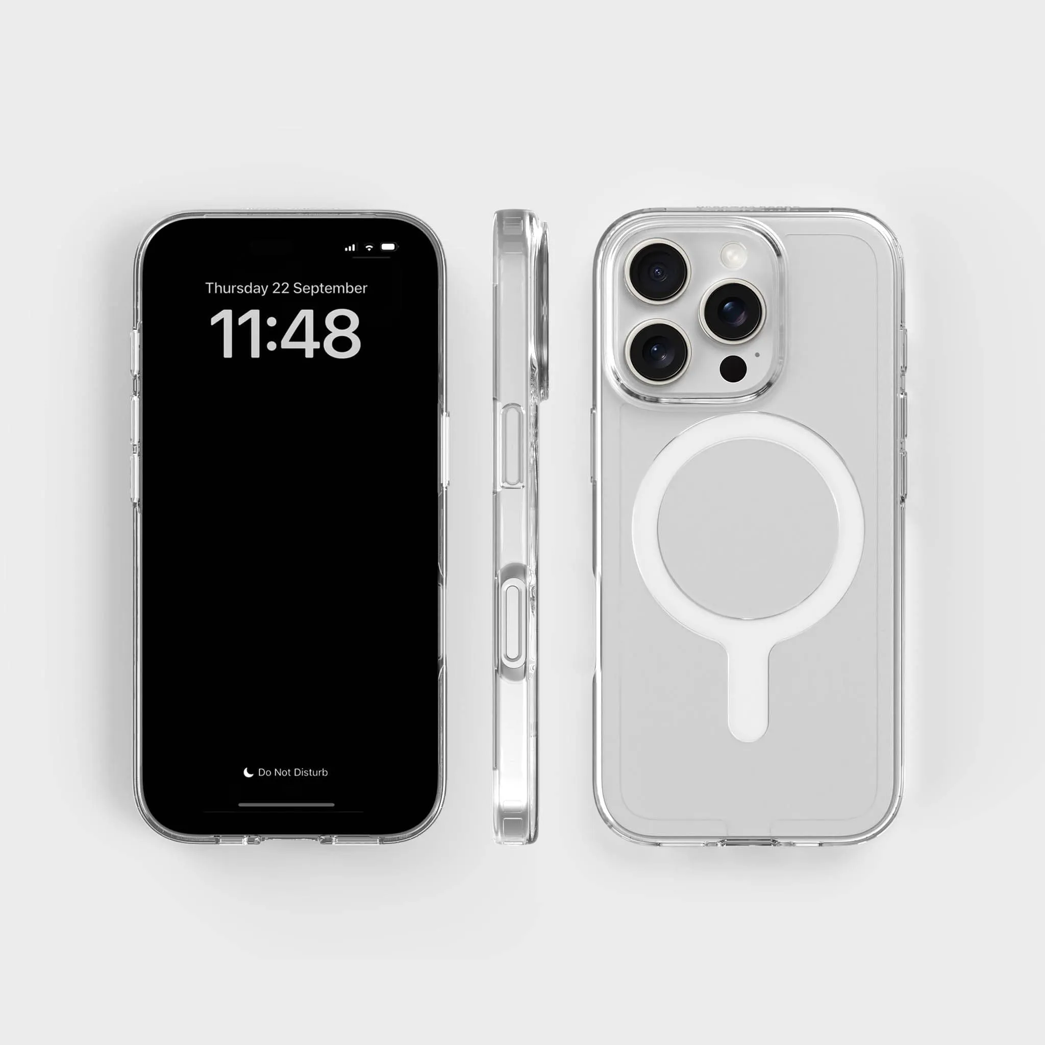 Circular Clear Phone Case with White MagSafe & FREE Cable | CLRPRTCT™