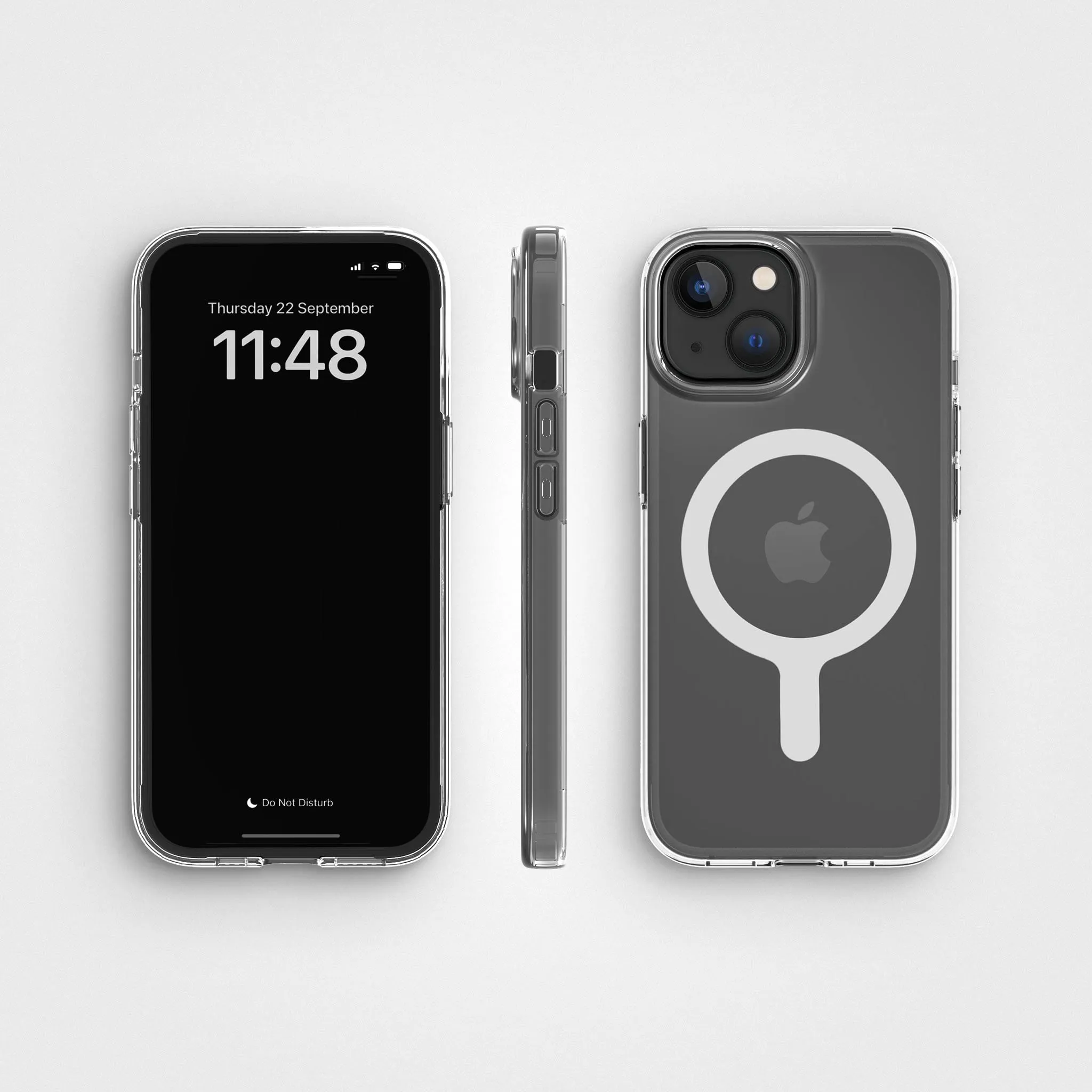 Circular Clear Phone Case with White MagSafe & FREE Cable | CLRPRTCT™