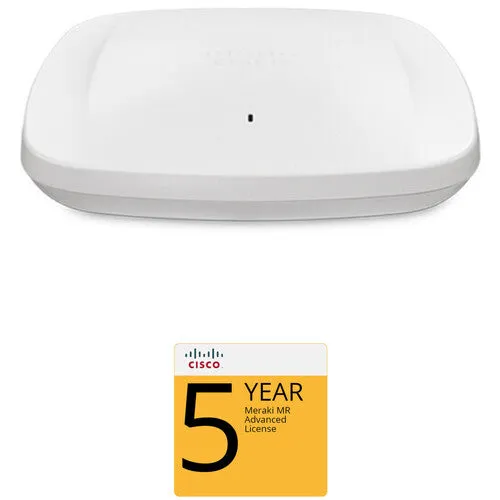 Cisco MR57 802.11ax 4 x 4:4 MU-MIMO Dual-Band Access Point Kit with 5-Year Advanced License and Support