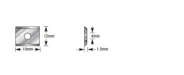 CNC Insert Knife | 15 x 12 x 1.5mm | HCK-15 | 738685425152