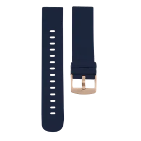 Dark blue OOZOO rubber strap with rose gold clasp