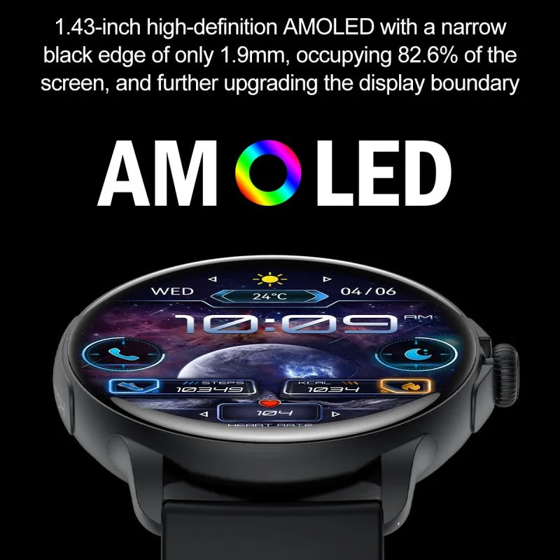 DaTeoy H49 Smart Watch - 1.43" AMOLED Display, Bluetooth Call, NFC, Heart Rate, Blood Oxygen Monitor, IP68 Waterproof, Multi-Language Support, Compatible with Android and iOS