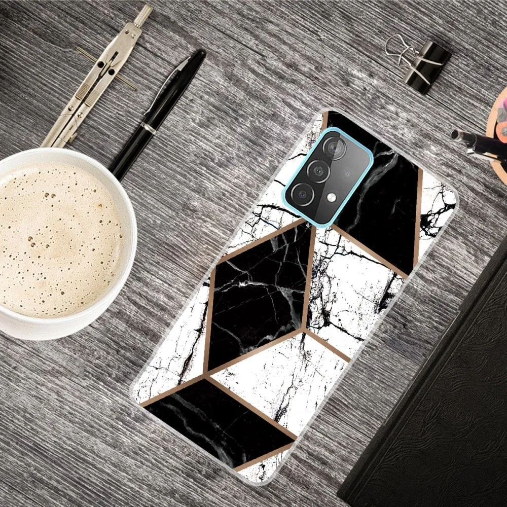 Deco Samsung Galaxy A73 case - Black and White Marble Shape