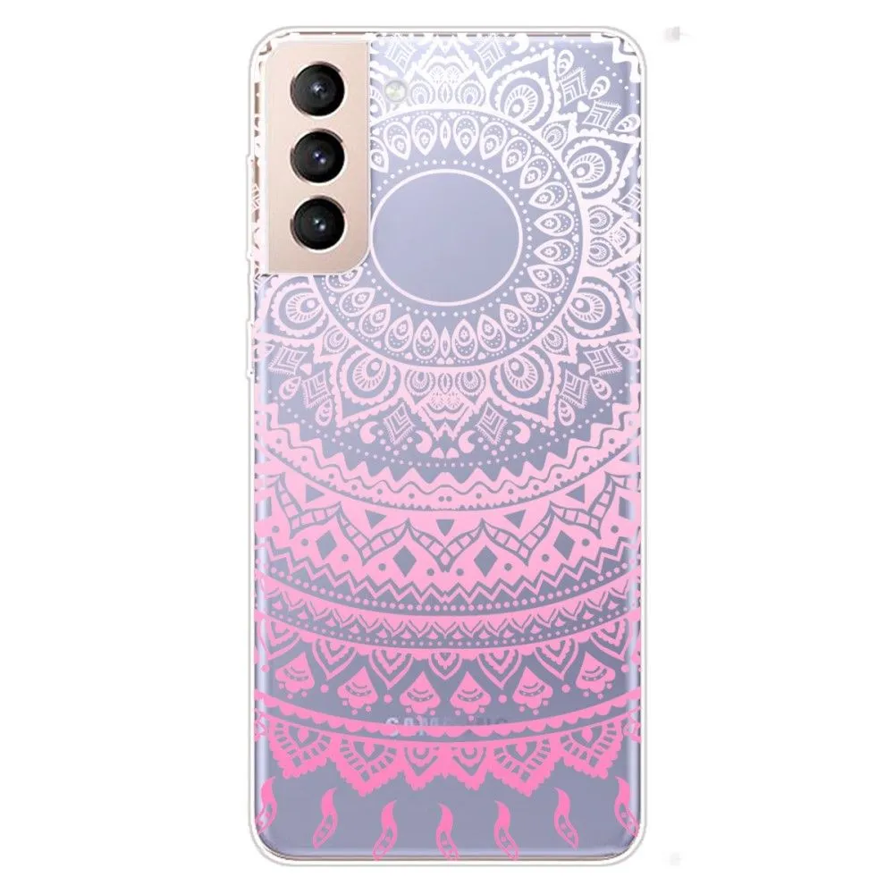 Deco Samsung Galaxy S22 Plus case - Pink / White Mandala Pattern