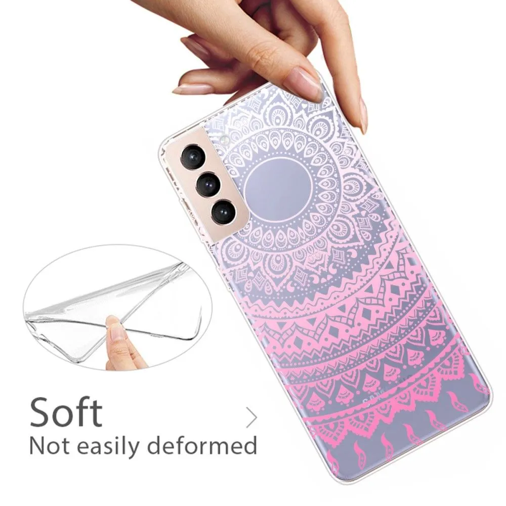 Deco Samsung Galaxy S22 Plus case - Pink / White Mandala Pattern