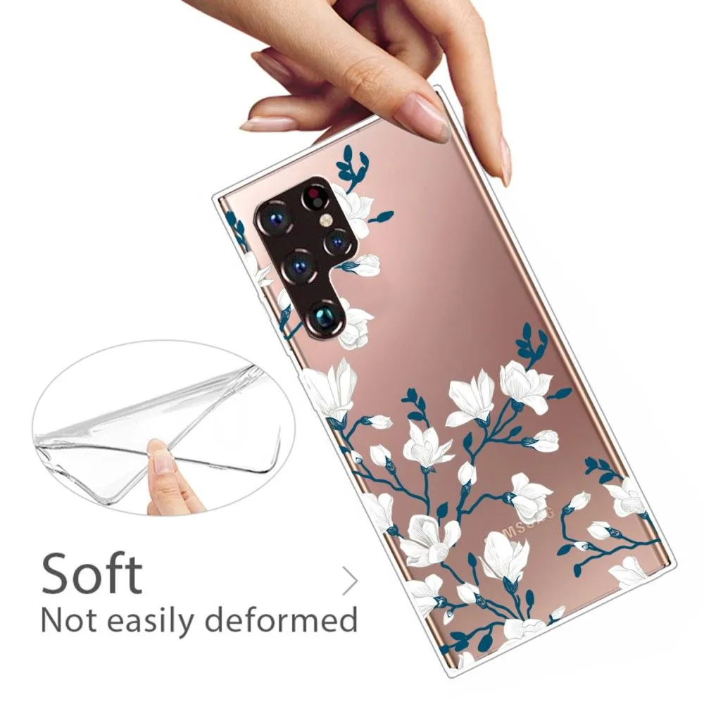 Deco Samsung Galaxy S22 Ultra case - White Flowers