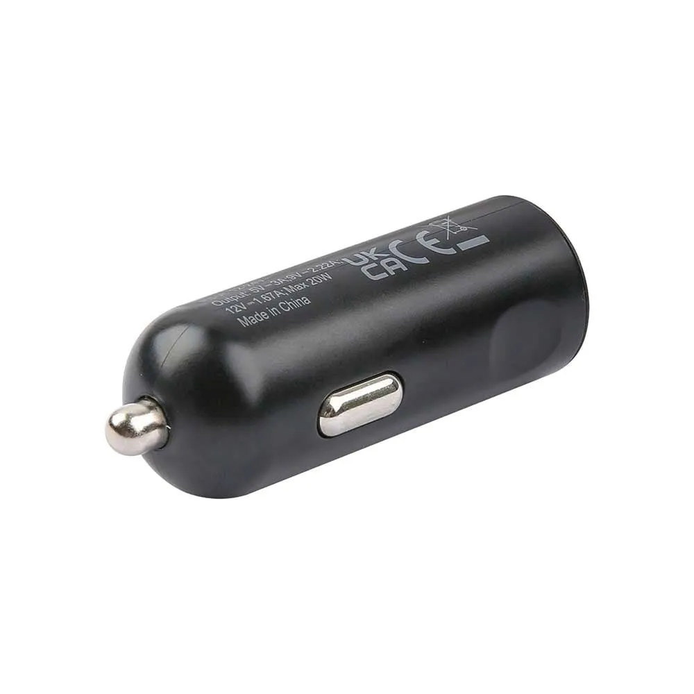 Deltaco PD (Power Delivery) 20W Biloplader m. USB-C Kabel - Sort