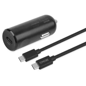 Deltaco PD (Power Delivery) 20W Biloplader m. USB-C Kabel - Sort