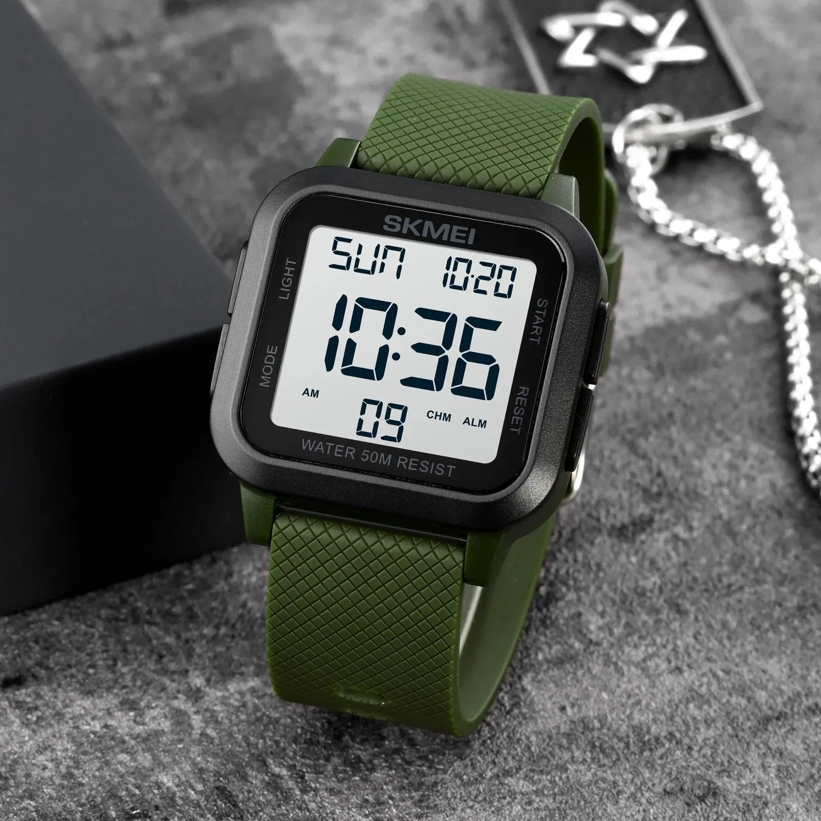 Digital Chrono Watch Mens: Adventure Essential with LED Display