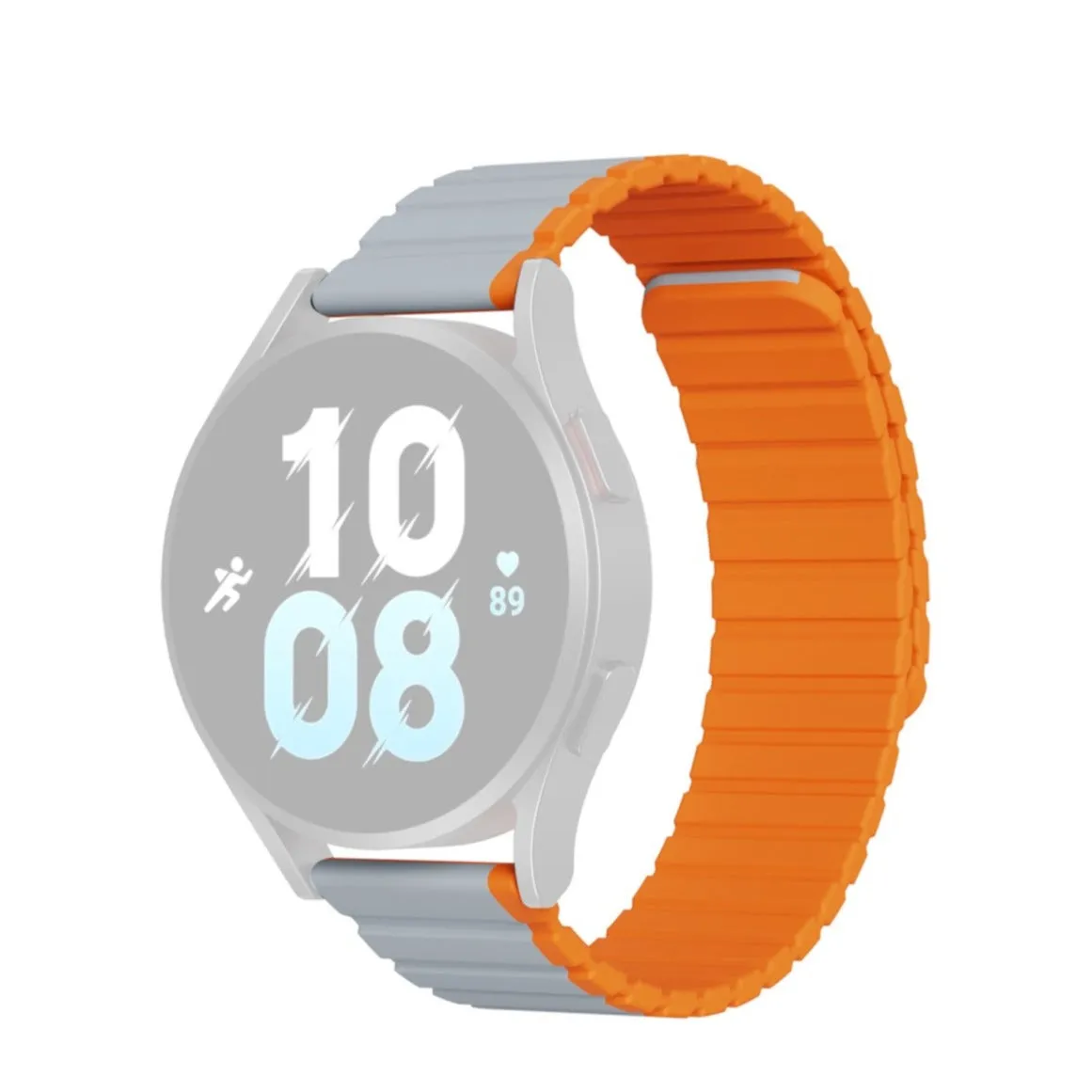 Dux Ducis - Samsung Galaxy Watch 7 (44mm) Magnetic Silicone Strap (Joint circumference: 175-235mm) - Gray / Orange