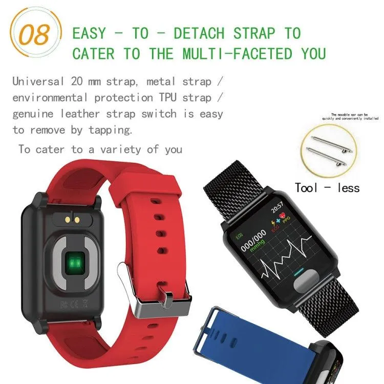 E04 1.3" IPS Color Screen Smartwatch - IP67 Waterproof, Metal Band, Heart Rate & Blood Pressure Monitoring, Call Reminders, Multiple Sports Modes (Black)