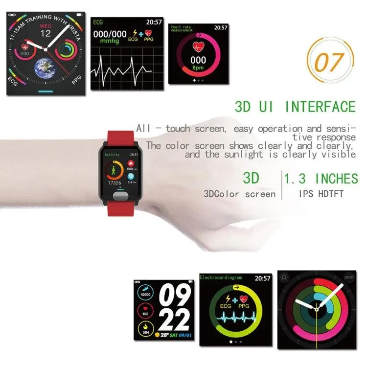 E04 1.3" IPS Color Screen Smartwatch - IP67 Waterproof, Metal Band, Heart Rate & Blood Pressure Monitoring, Call Reminders, Multiple Sports Modes (Black)