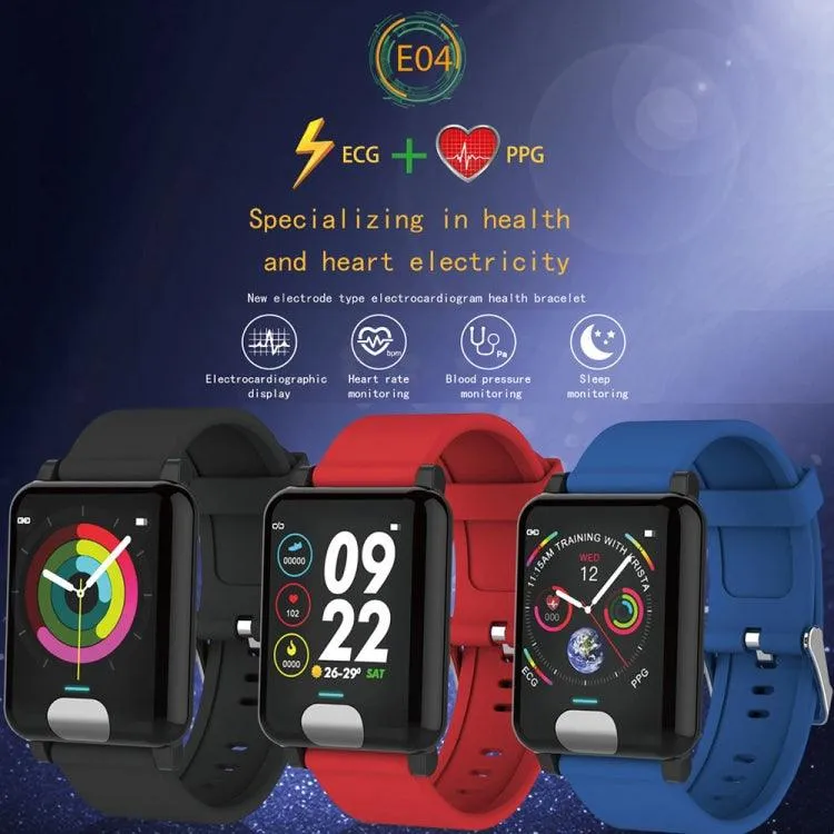 E04 1.3" IPS Color Screen Smartwatch - IP67 Waterproof, Metal Band, Heart Rate & Blood Pressure Monitoring, Call Reminders, Multiple Sports Modes (Black)