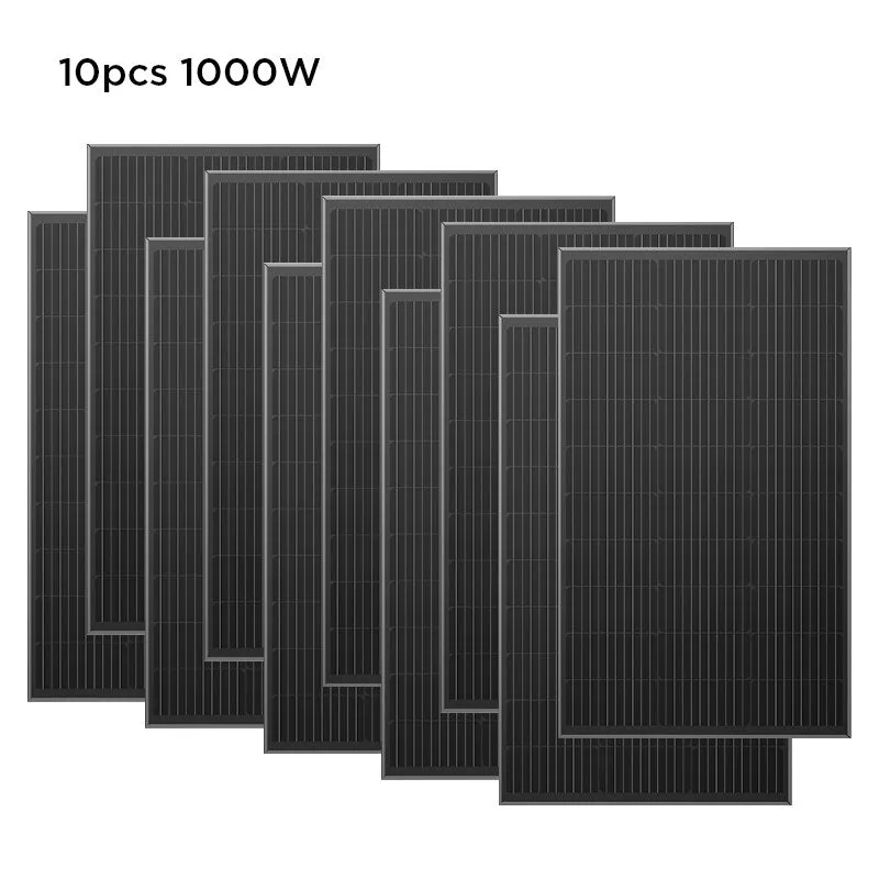 EcoFlow 2PCS 100W Rigid Solar Panel 23% High Efficiency IP68 Waterproof Solar Panel Kits PV Charging Power With Mounting Feet