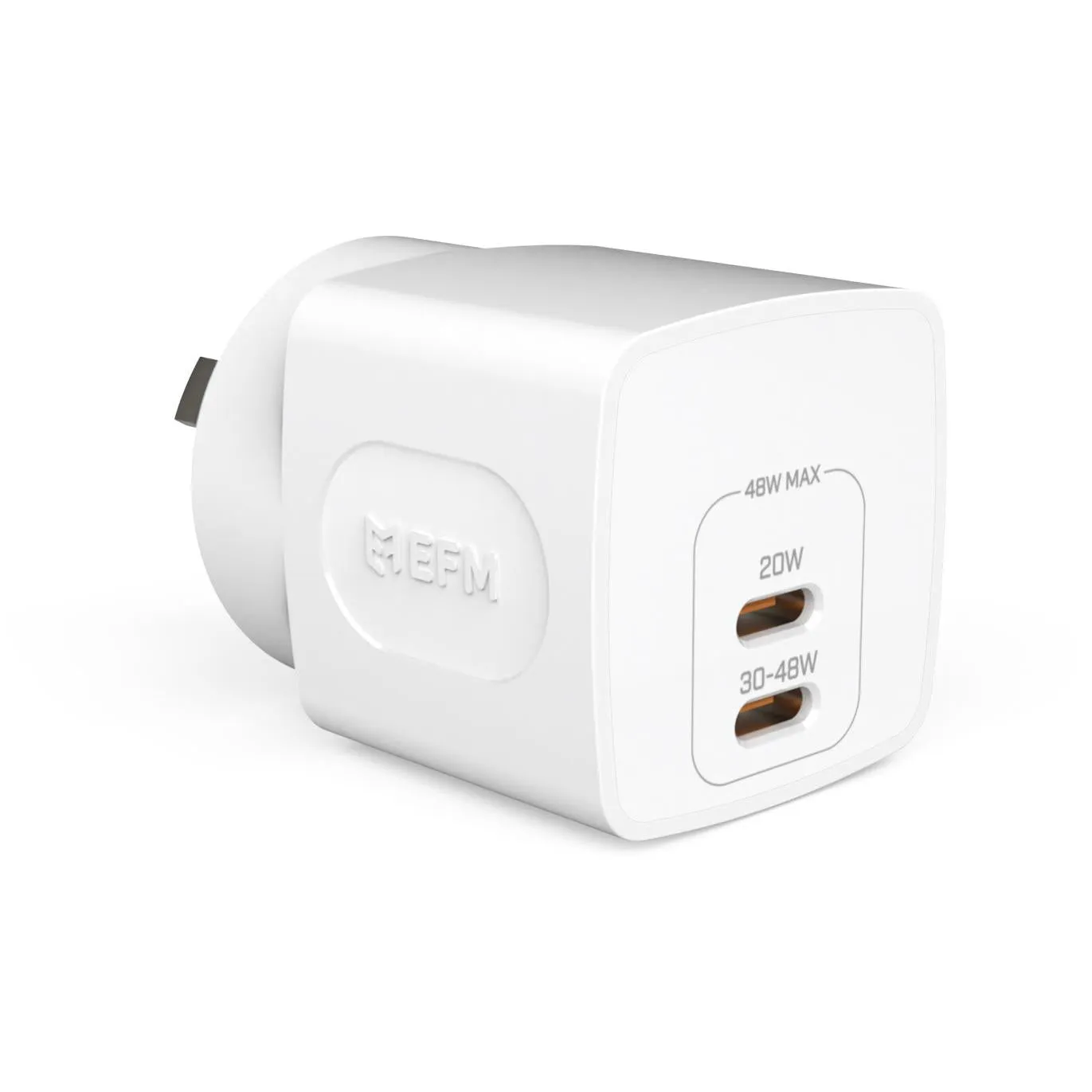 EFM 48W GaN Dual Port Wall Charger (White)