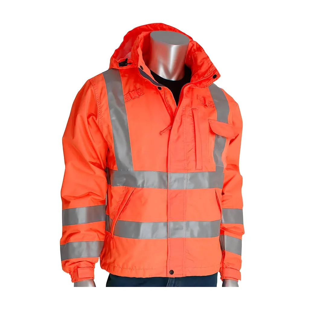 Falcon 353-2000-OR/4X ANSI Type R Class 3 Heavy Duty Waterproof Breathable Jacket