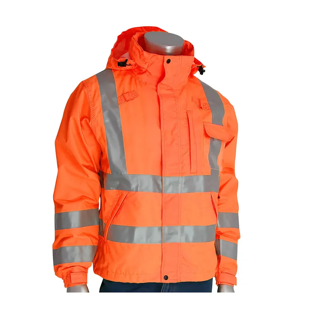 Falcon 353-2000-OR/4X ANSI Type R Class 3 Heavy Duty Waterproof Breathable Jacket