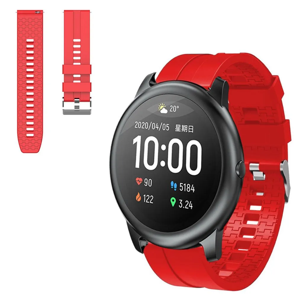 Fashion silicone watchband for Haylou Solar - Red