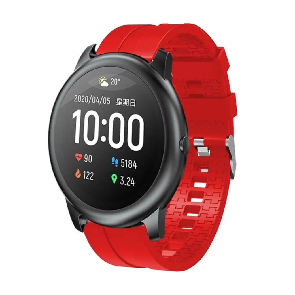 Fashion silicone watchband for Haylou Solar - Red