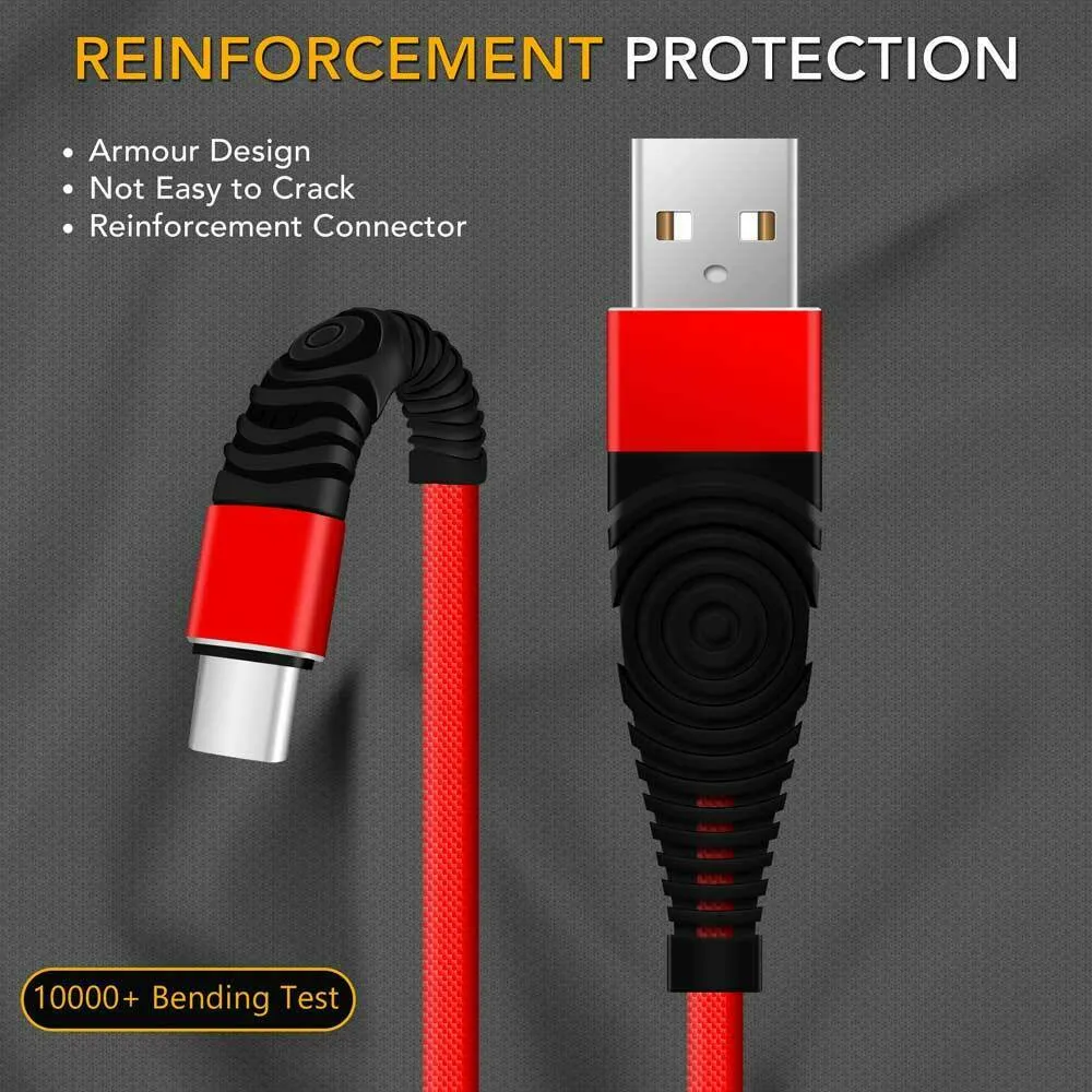 Fast Nylon Braided USB TYPE C Cable For USB C Type Devices