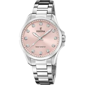 Festina Solar Energy Stainless Steel Analog (Solar Energy) Ladies Watch I Model F20654/2 Quartz Solar Movement