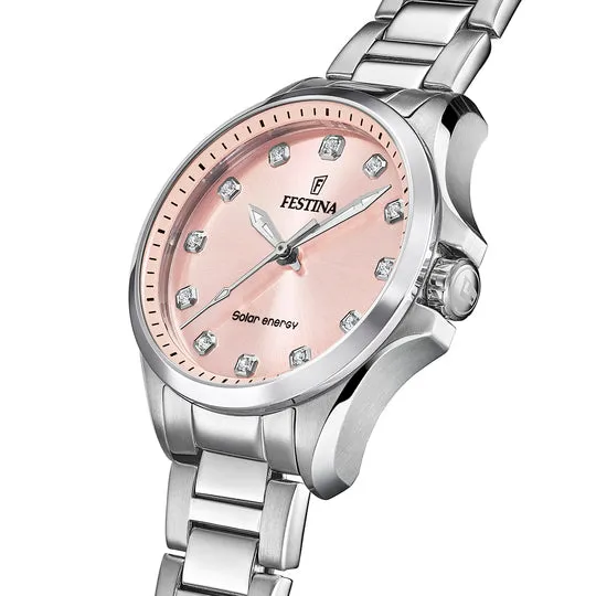 Festina Solar Energy Stainless Steel Analog (Solar Energy) Ladies Watch I Model F20654/2 Quartz Solar Movement