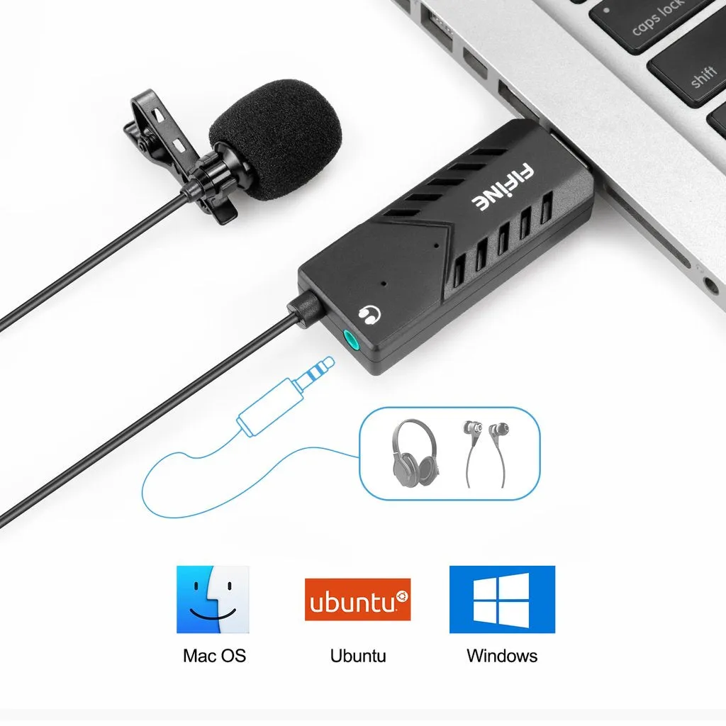 FIFINE K053 USB Lavalier Lapel Microphone