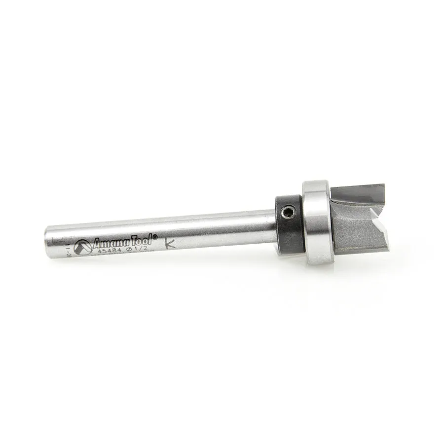 Flush Trim Plunge Router Bit | 1⁄2 Dia x 3⁄8 x 1⁄4"Shank with Upper BB | 45484 | 738685454848