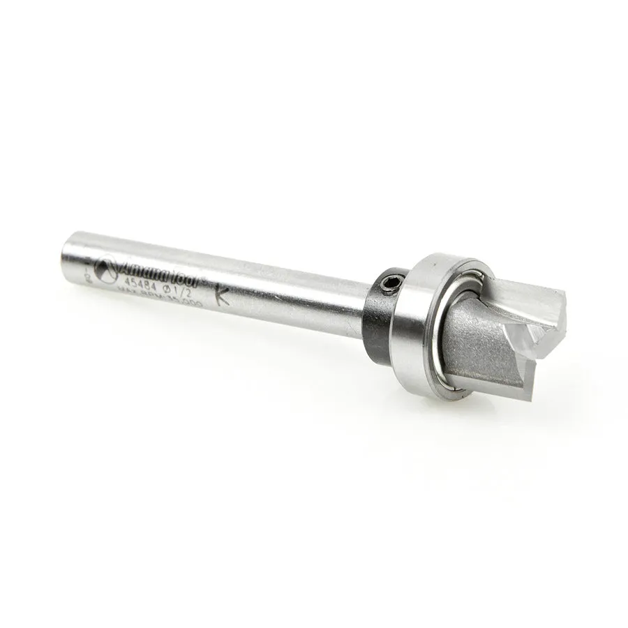 Flush Trim Plunge Router Bit | 1⁄2 Dia x 3⁄8 x 1⁄4"Shank with Upper BB | 45484 | 738685454848