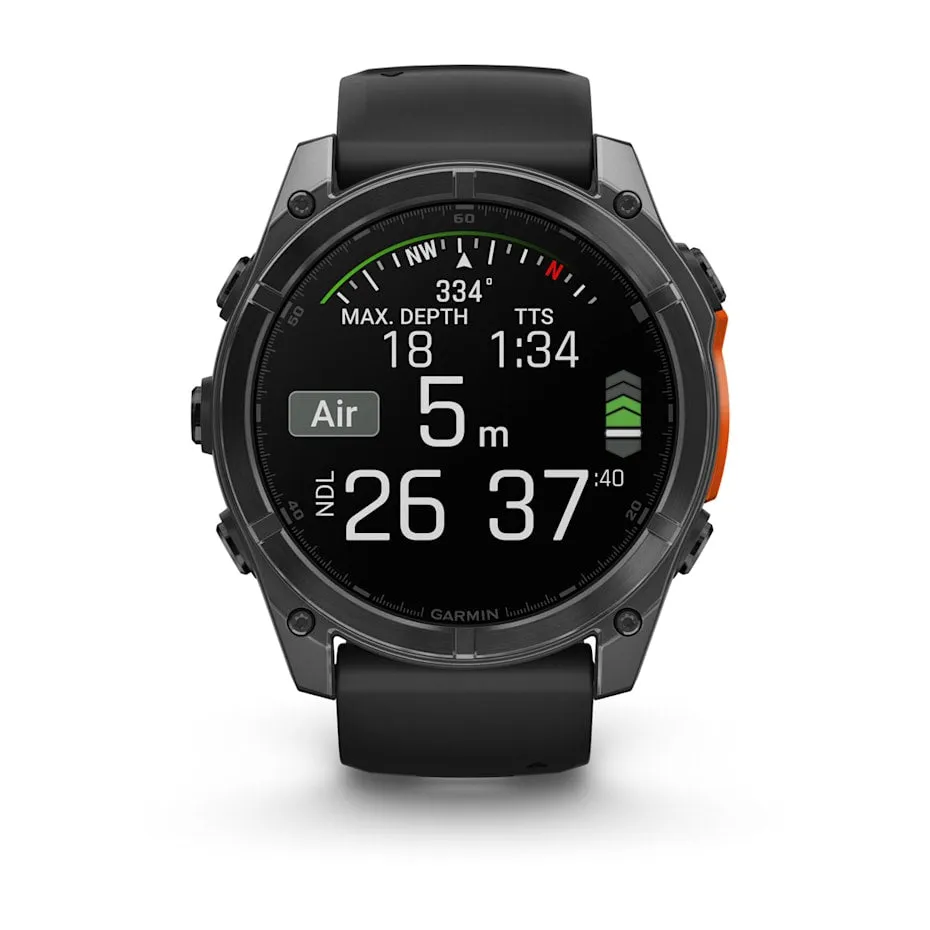 fēnix® 8 – 51 mm | AMOLED - Slate Grey with Black Silicone Band