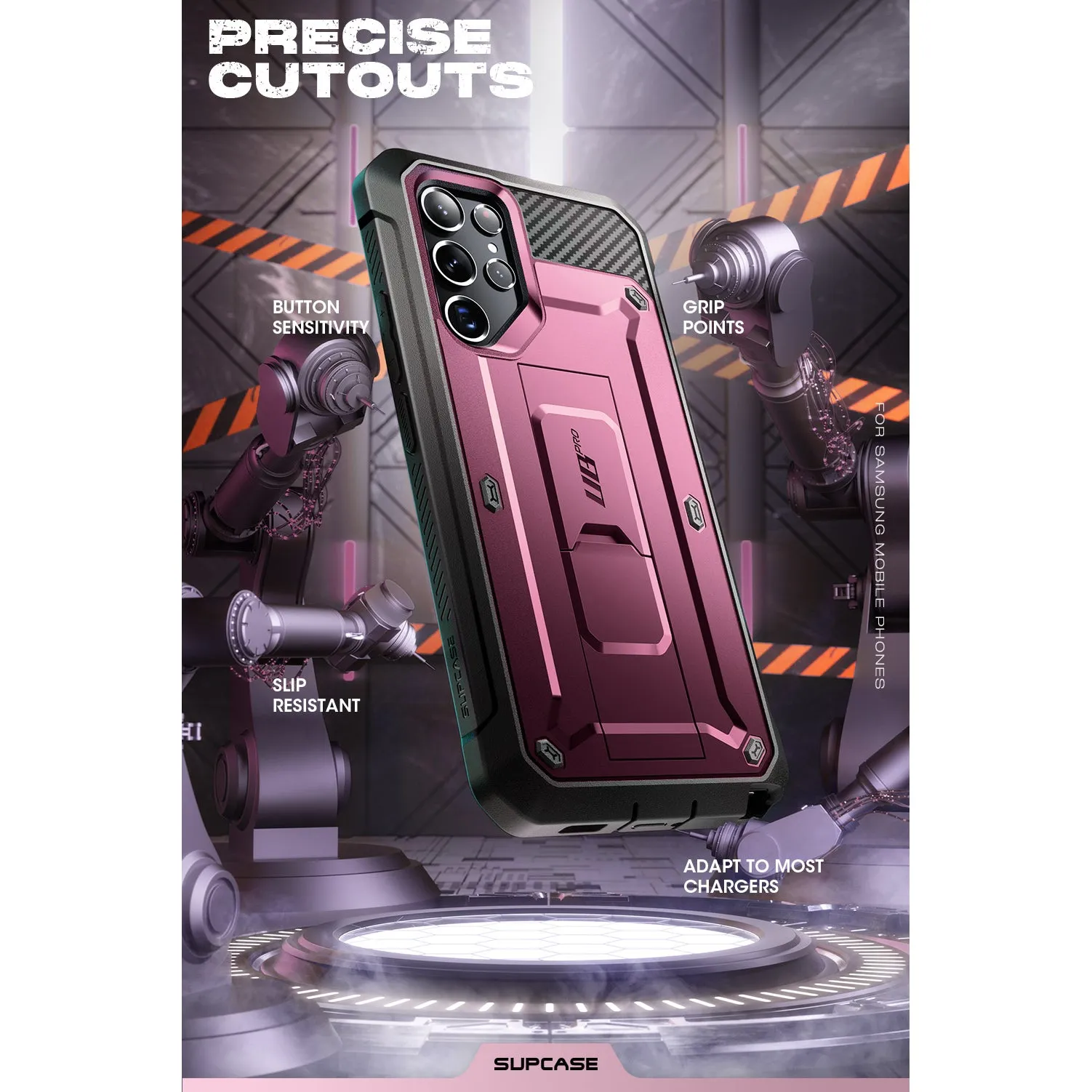 Galaxy S22 Ultra Unicorn Beetle PRO Rugged Case-Burgundy