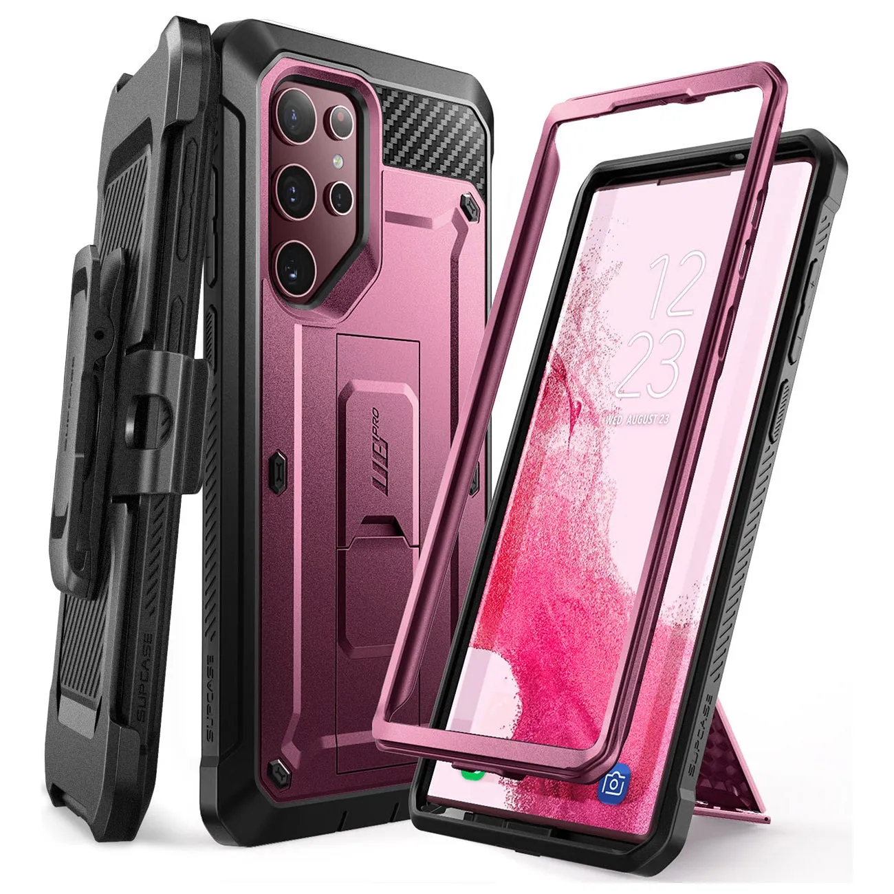 Galaxy S22 Ultra Unicorn Beetle PRO Rugged Case-Burgundy