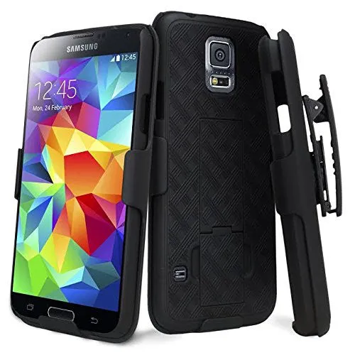 Galaxy S5 Case, Slim Holster Shell Combo Case [Rotating Swivel Belt Clip] for Samsung Galaxy S5